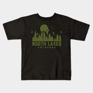 North Lakes Alaska Mountain Souvenir Kids T-Shirt